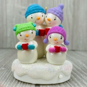 Hallmark Christmas ornament 2011 We Need A Little Christmas snowman family of 4